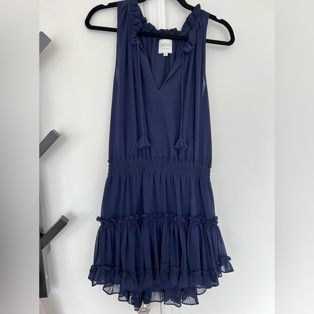 Misa Los Angeles Navy Mini Dress